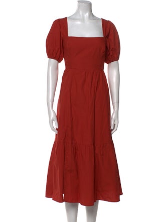 ASTR Square Neckline Midi Length Dress