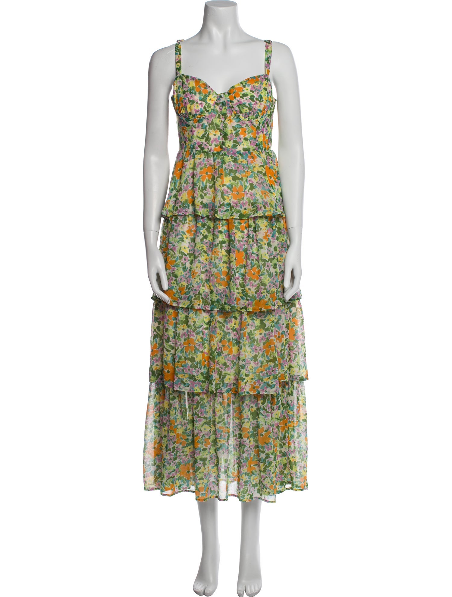 ASTR Floral Print Midi Length Dress