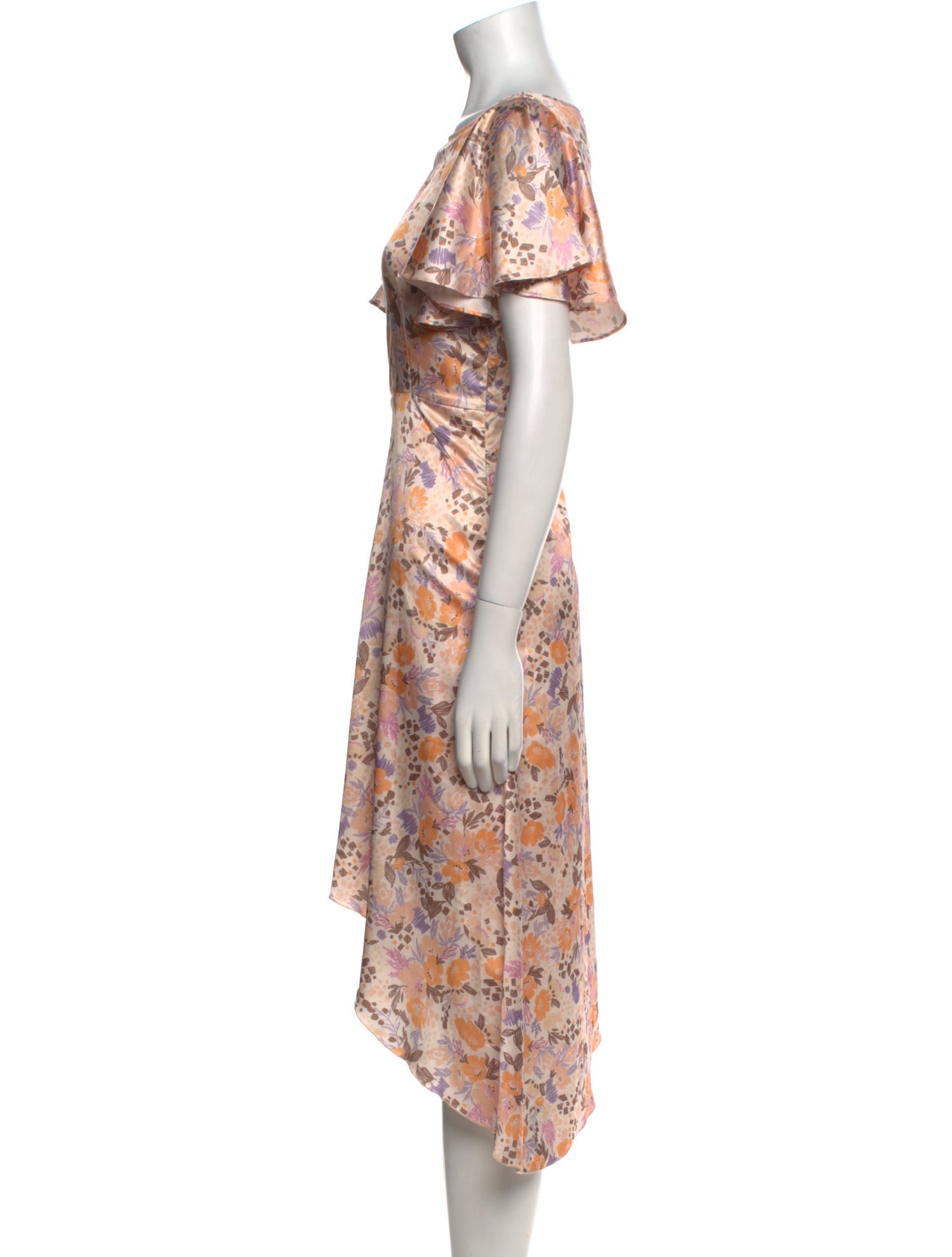 ASTR Floral Print Midi Length Dress