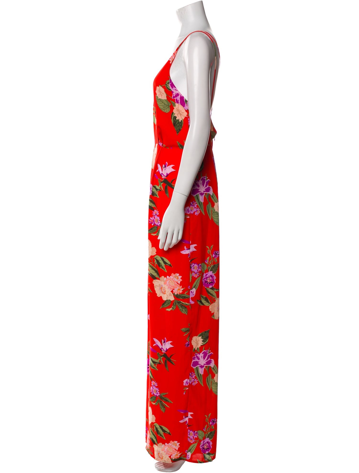 ASTR Floral Print V-Neck Jumpsuit
