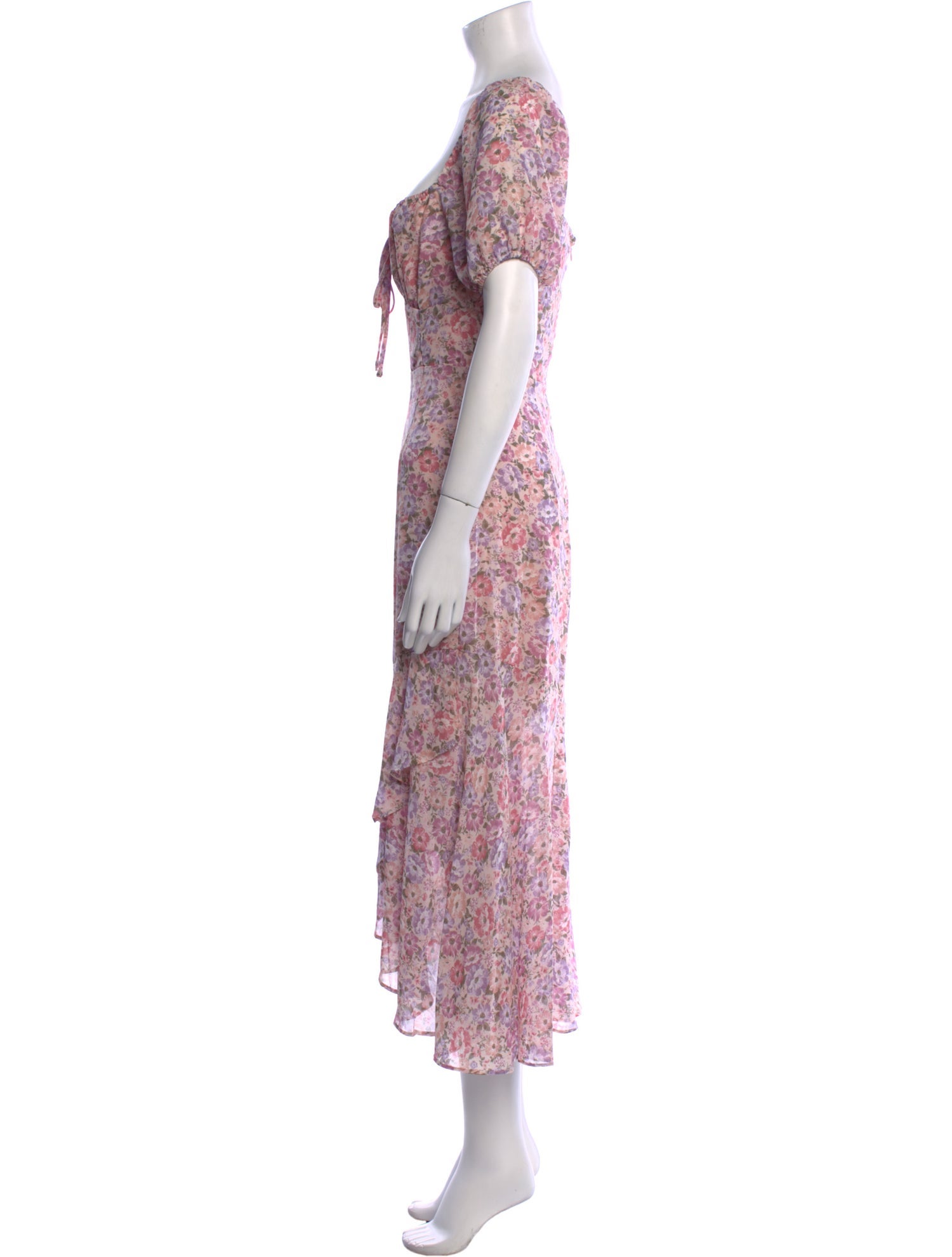 ASTR Floral Print Midi Length Dress