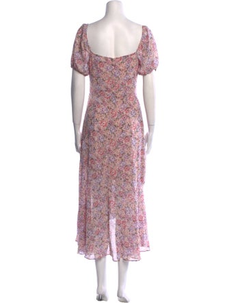ASTR Floral Print Midi Length Dress