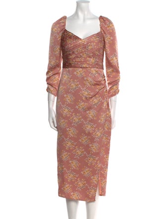 ASTR Floral Print Midi Length Dress