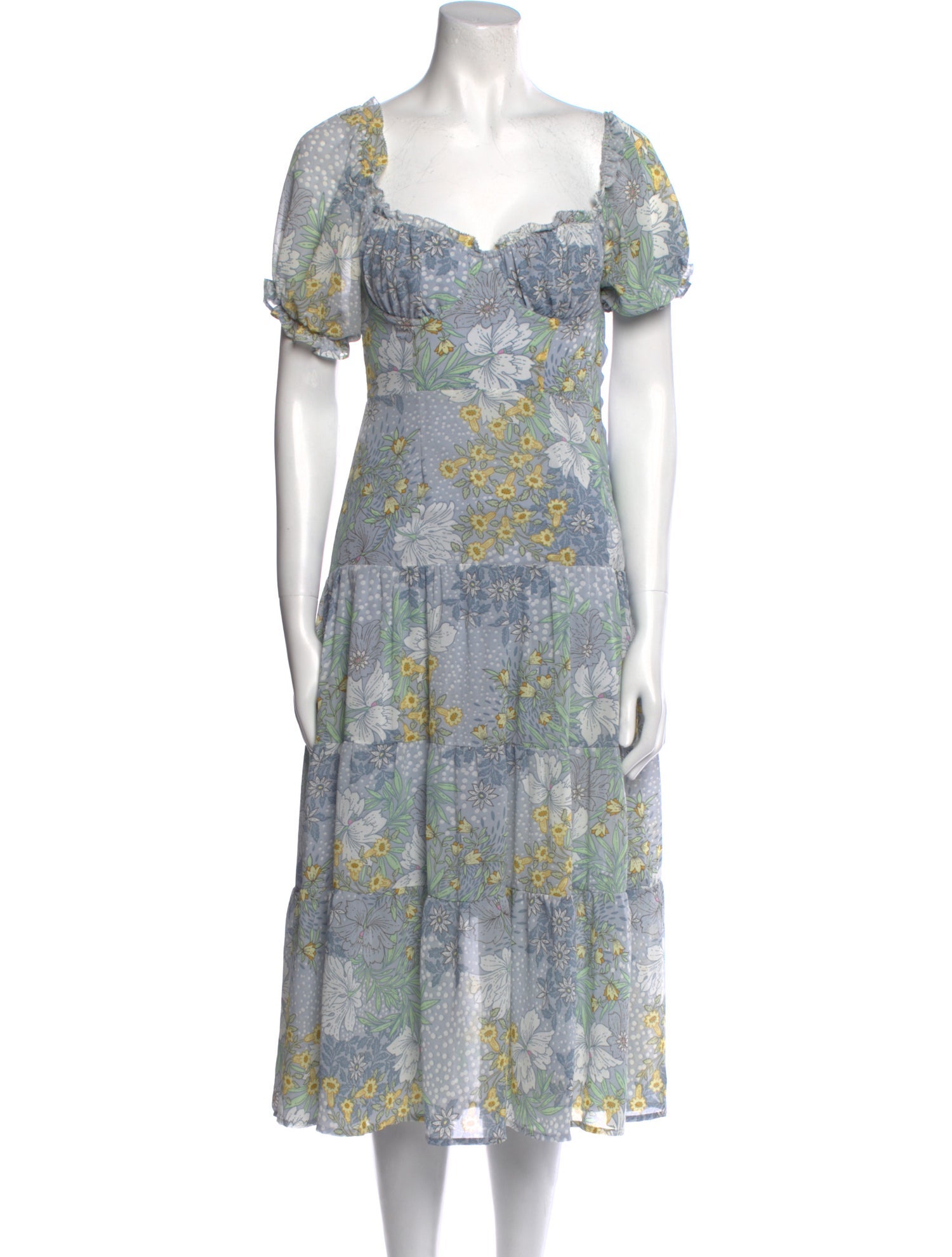 ASTR Floral Print Midi Length Dress