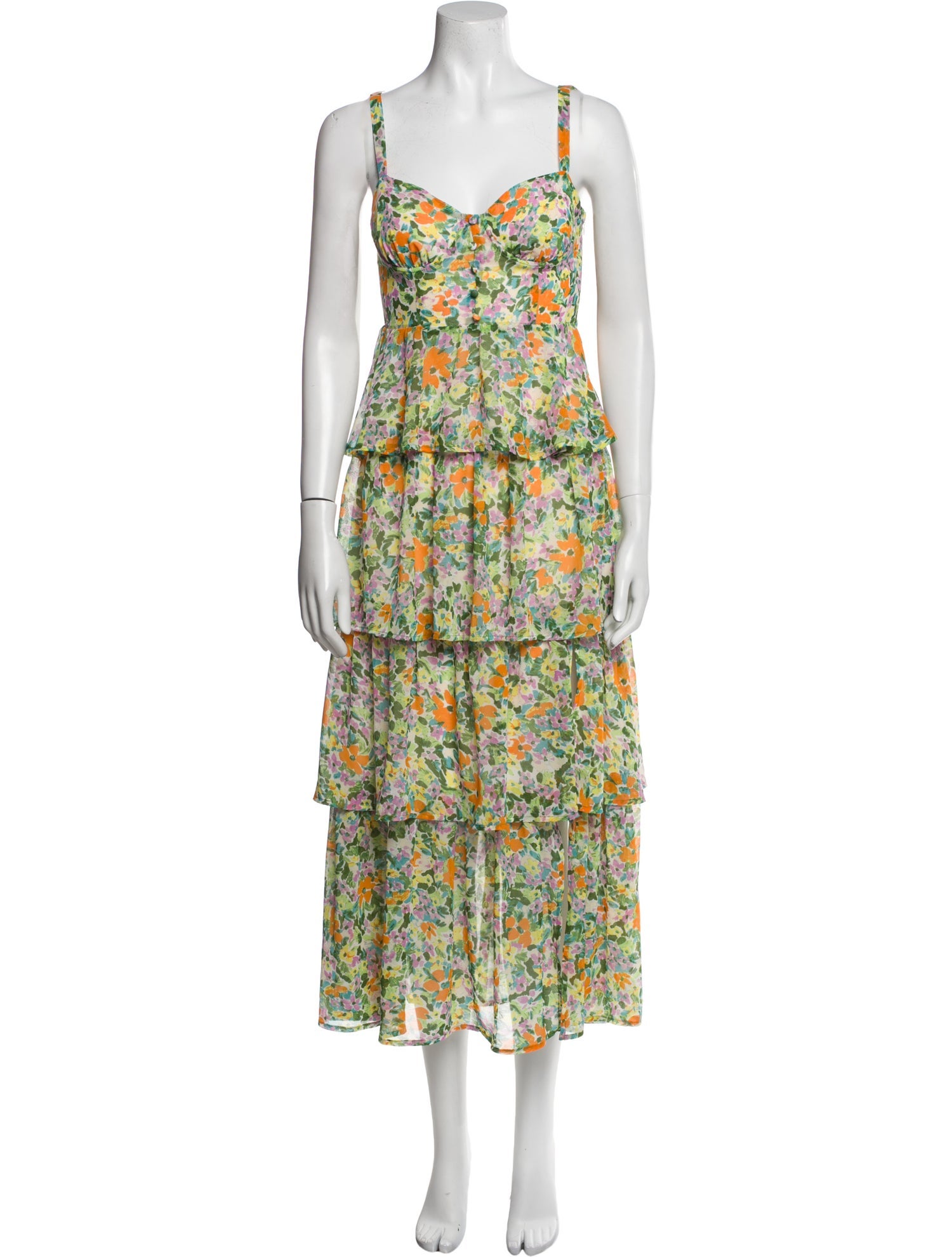 ASTR Floral Print Midi Length Dress