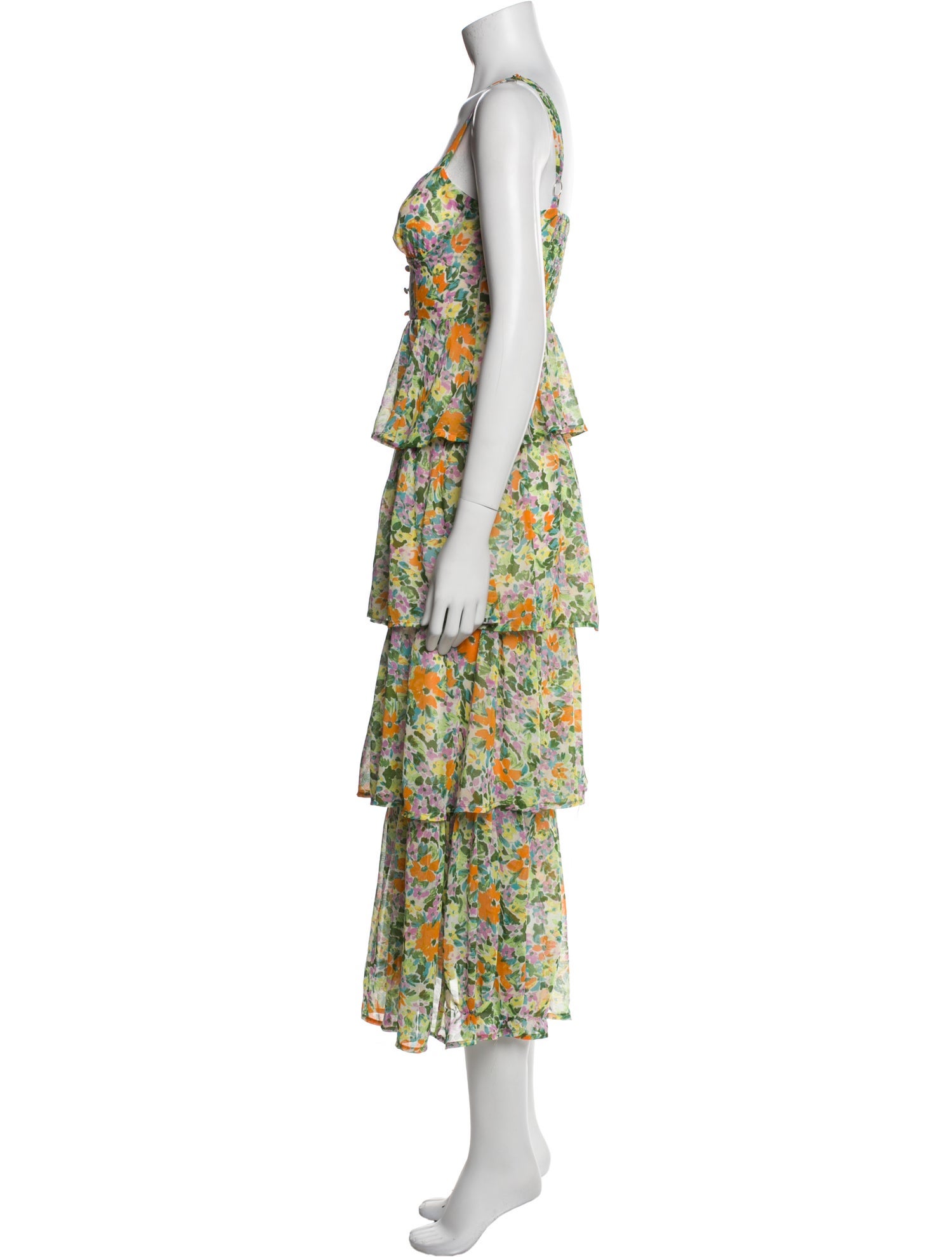 ASTR Floral Print Midi Length Dress