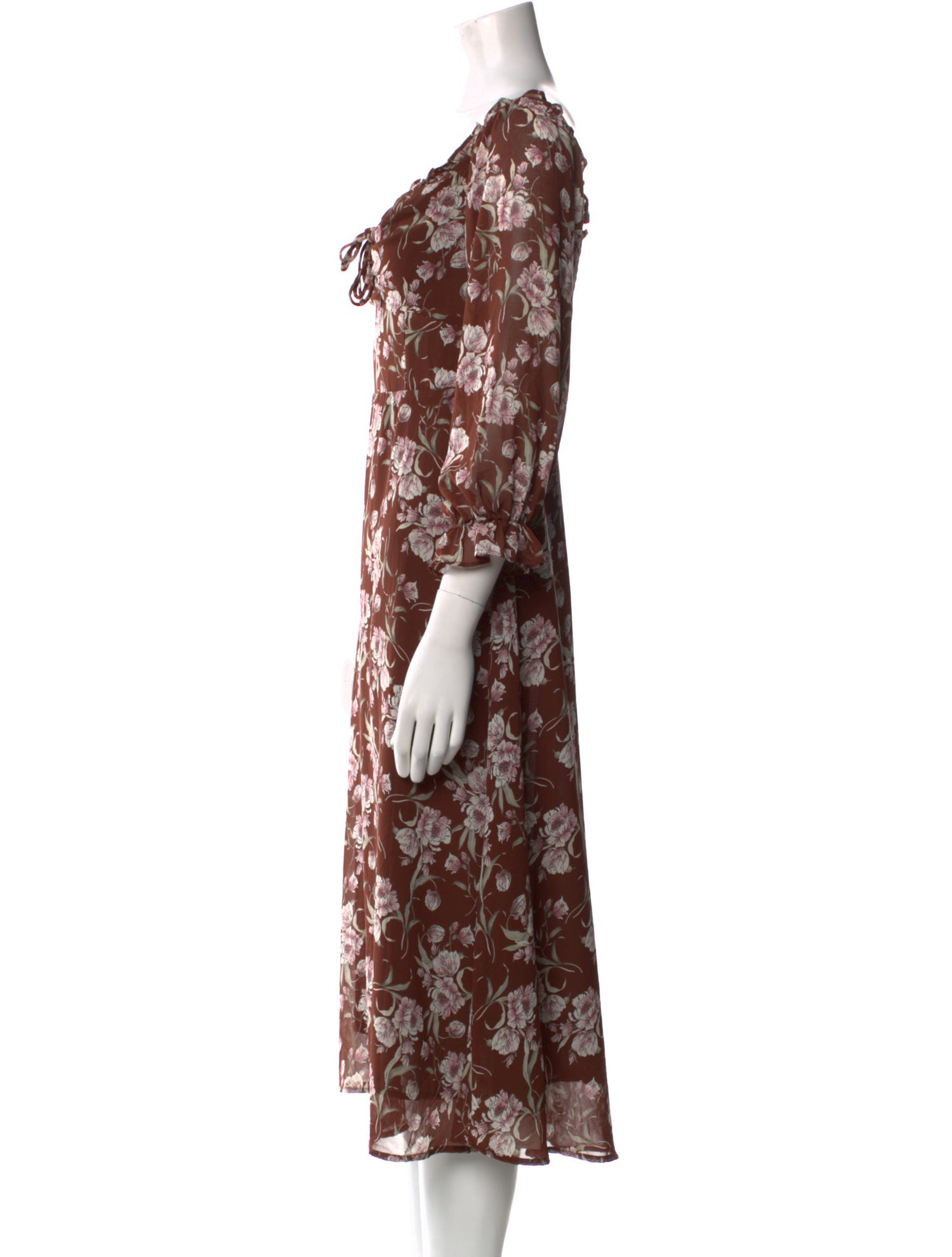 ASTR Floral Print Midi Length Dress