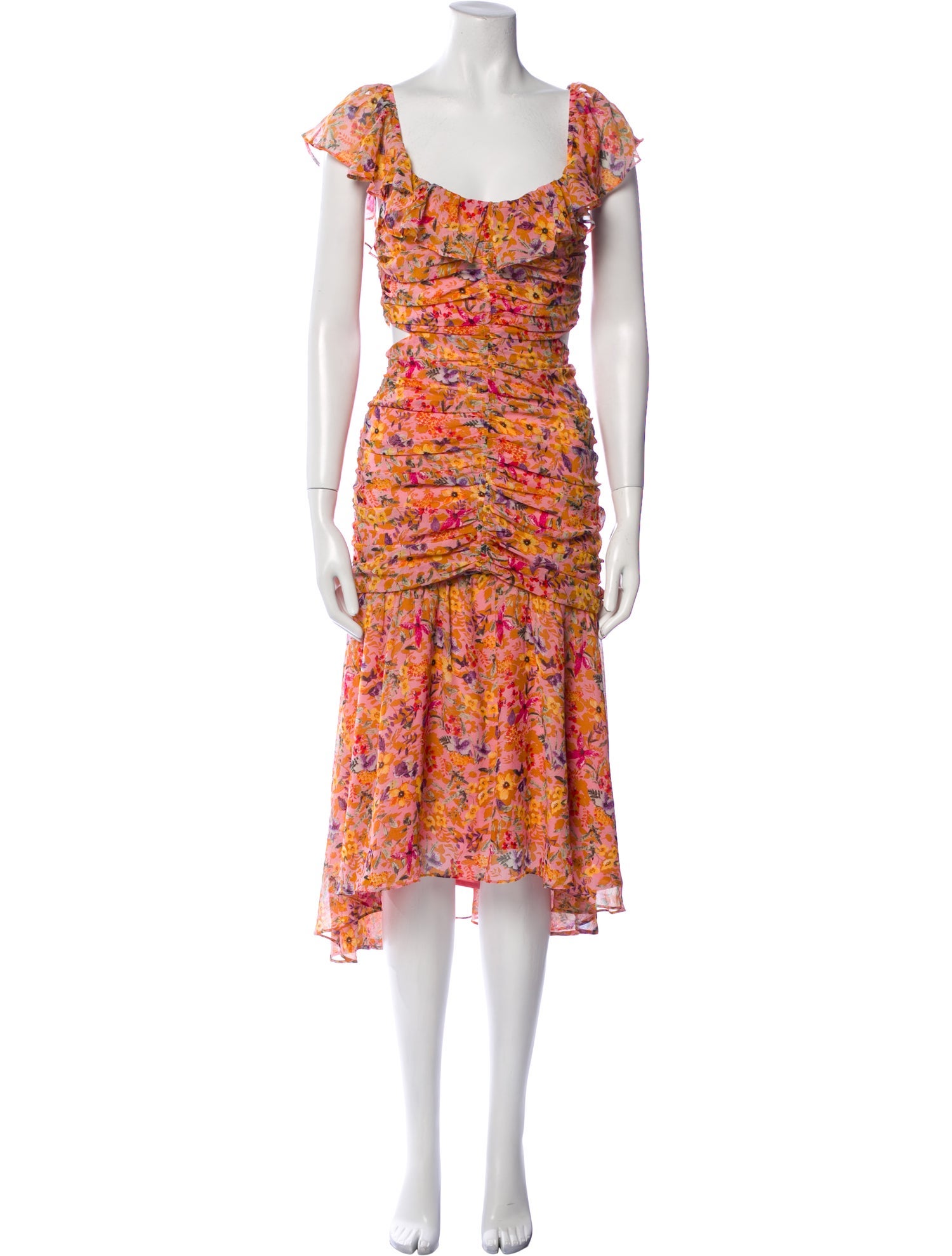 ASTR Floral Print Midi Length Dress