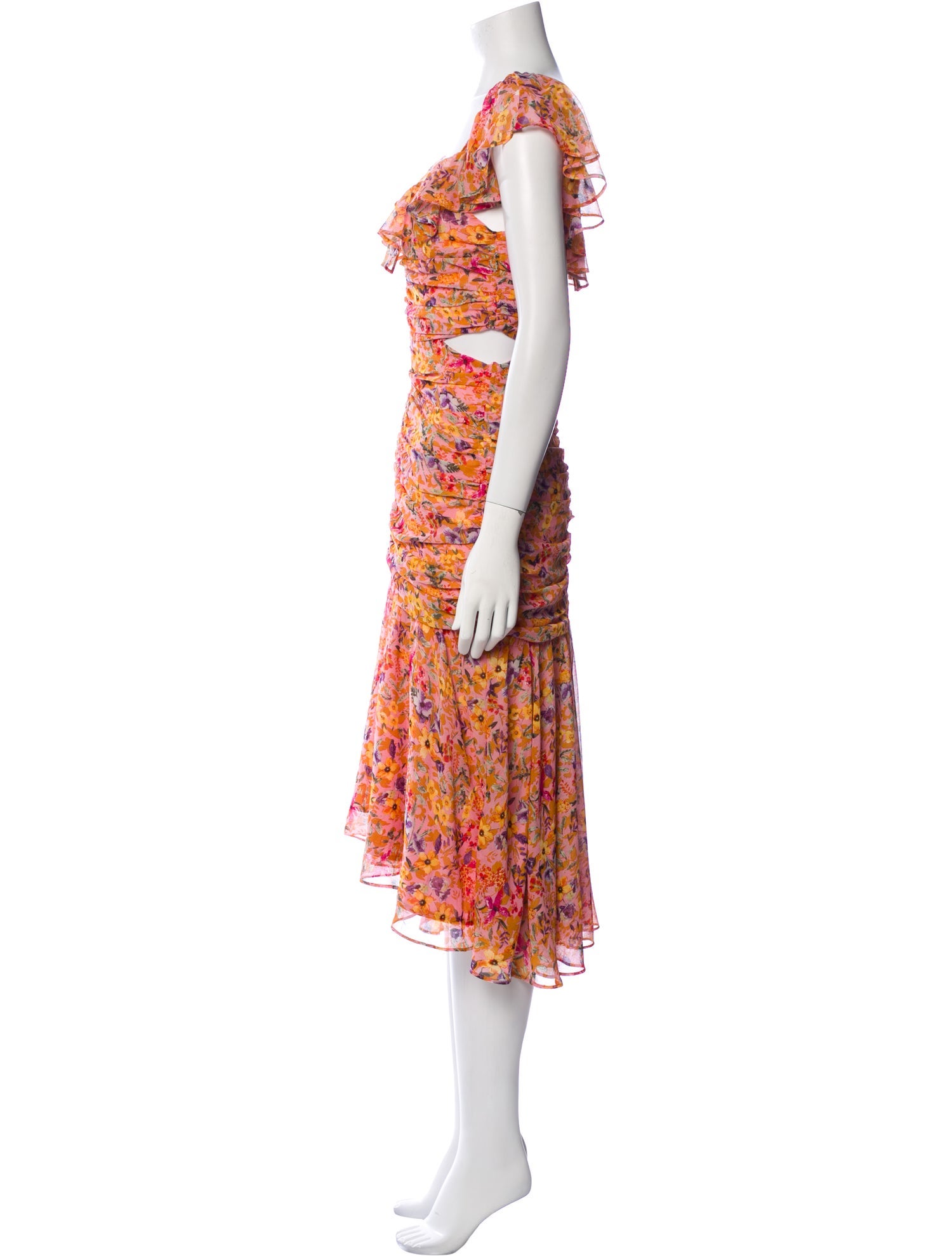 ASTR Floral Print Midi Length Dress