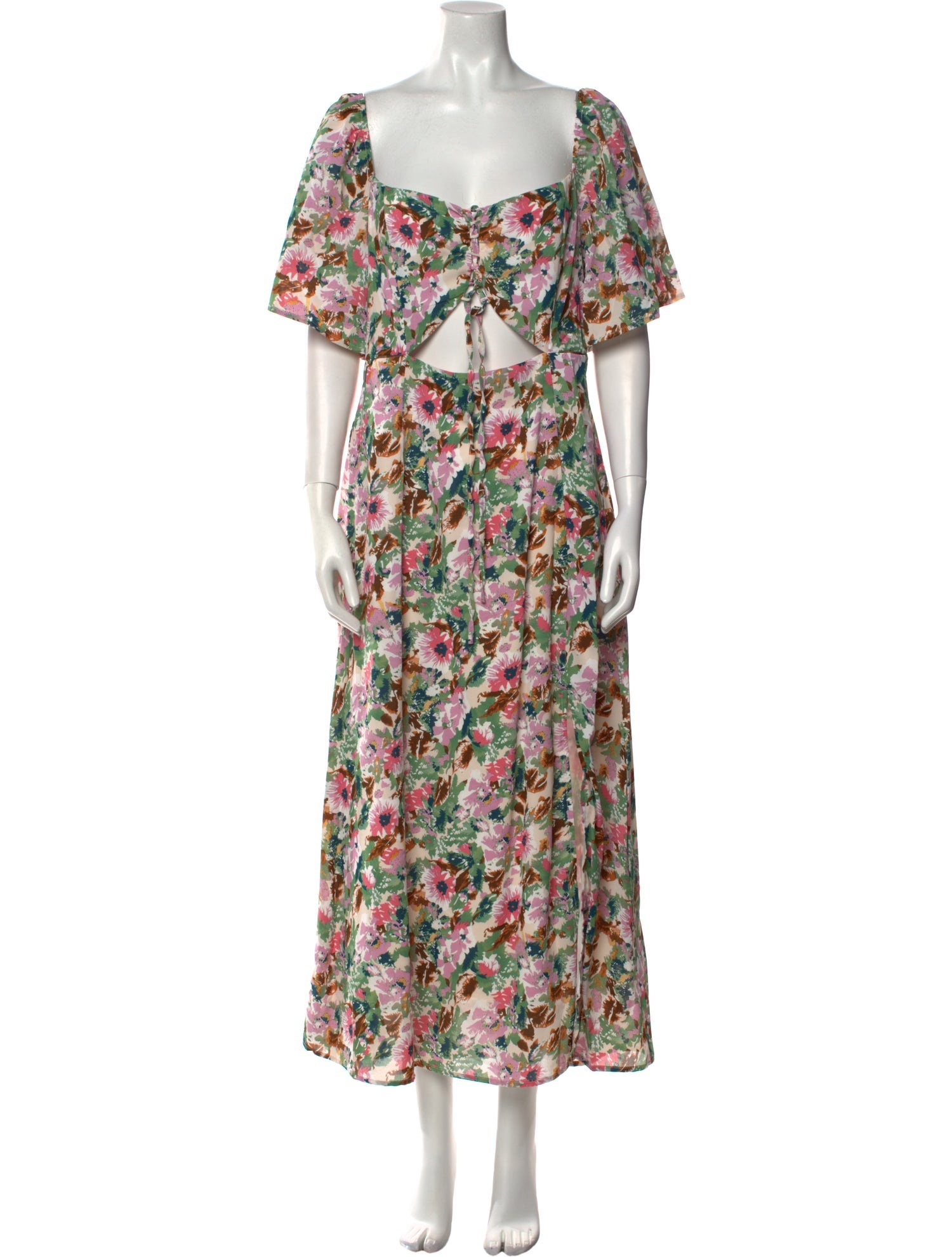 ASTR Floral Print Midi Length Dress