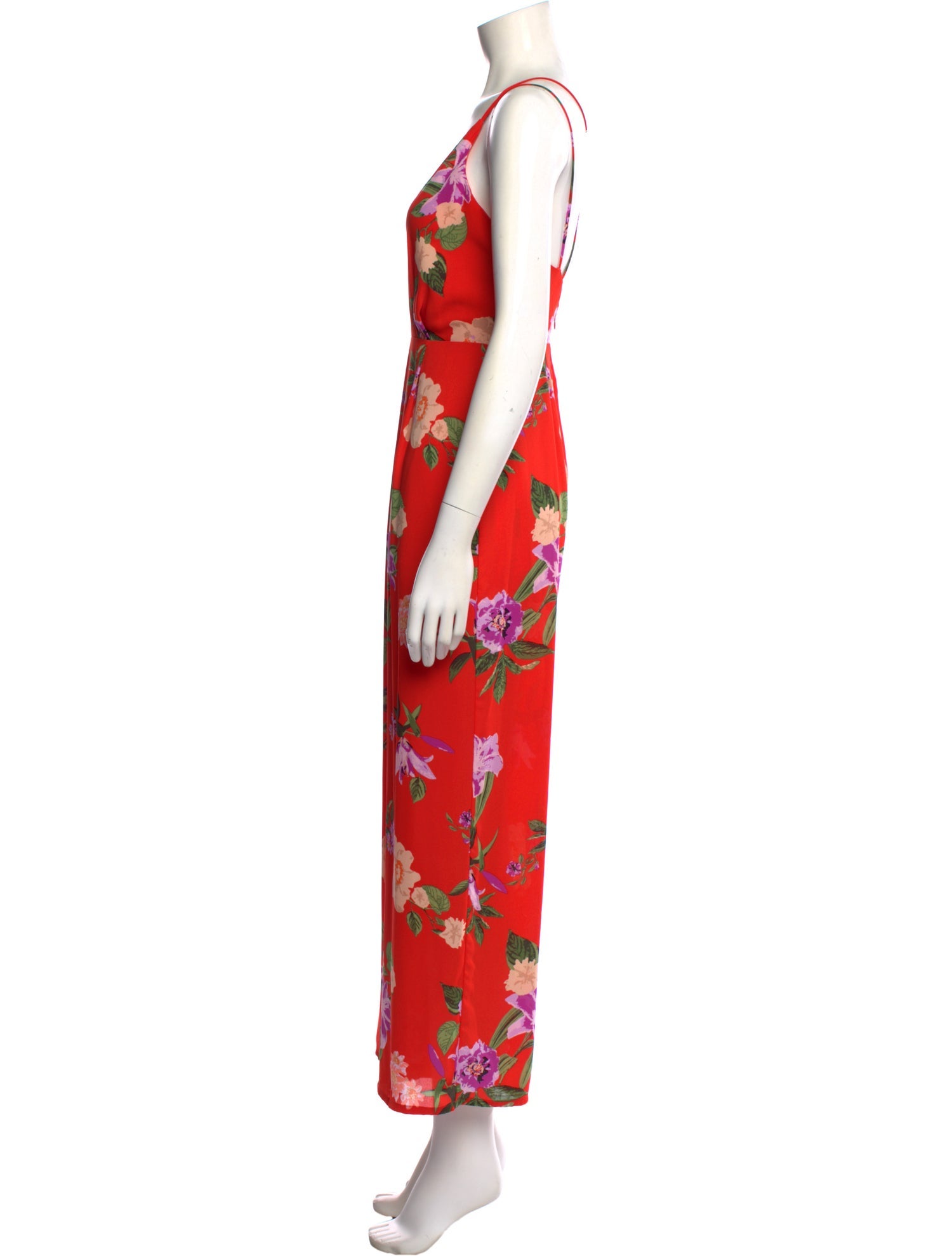 ASTR Floral Print V-Neck Jumpsuit
