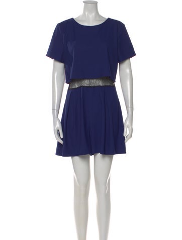 Pre-owned Astr Scoop Neck Romper In Blue