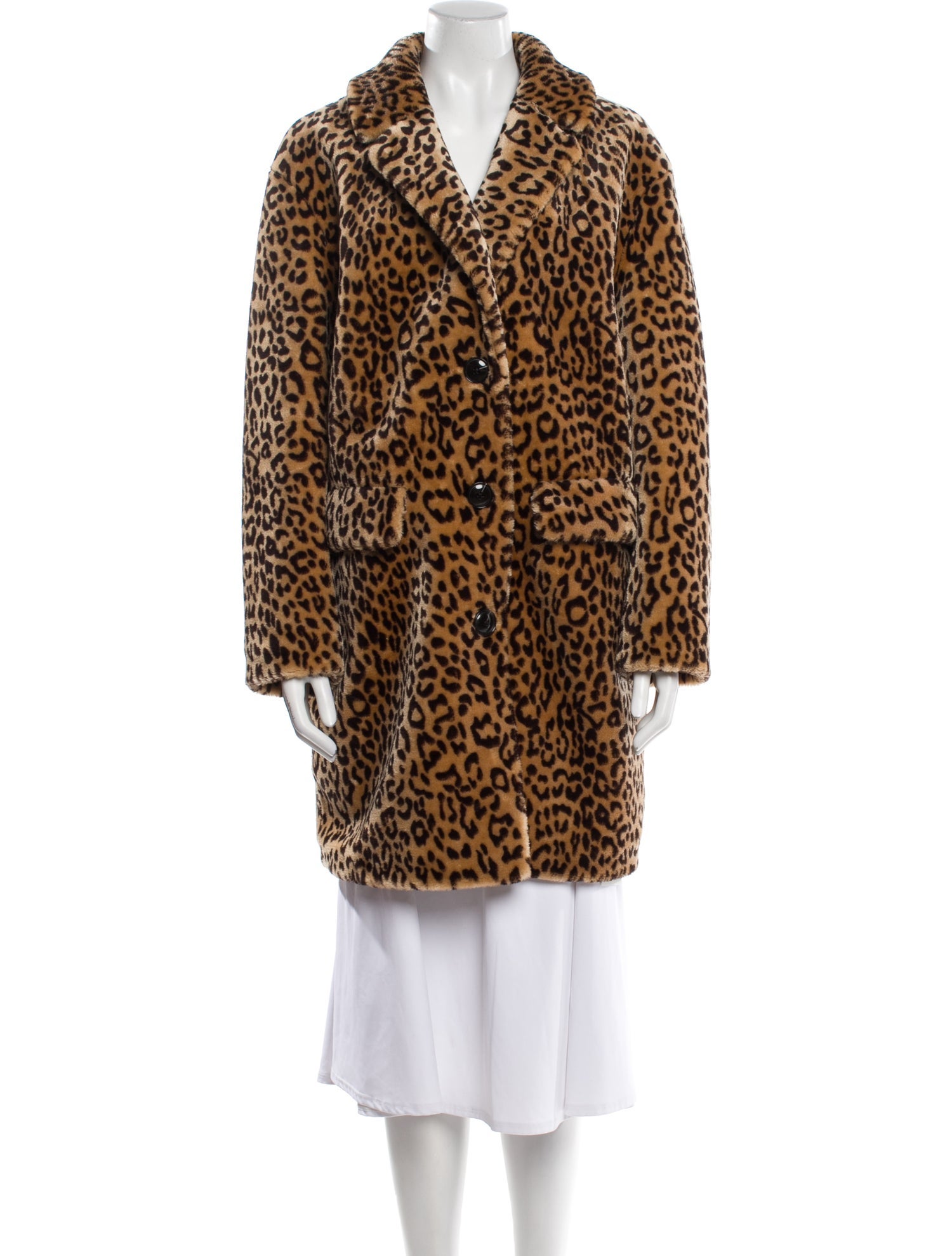 Allen Schwartz Animal Print Faux Fur Coat