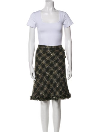 Allen Schwartz Printed Fringe Trim Accent Skirt Suit