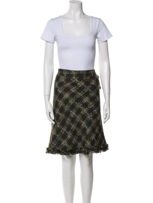 Allen Schwartz Printed Fringe Trim Accent Skirt Suit