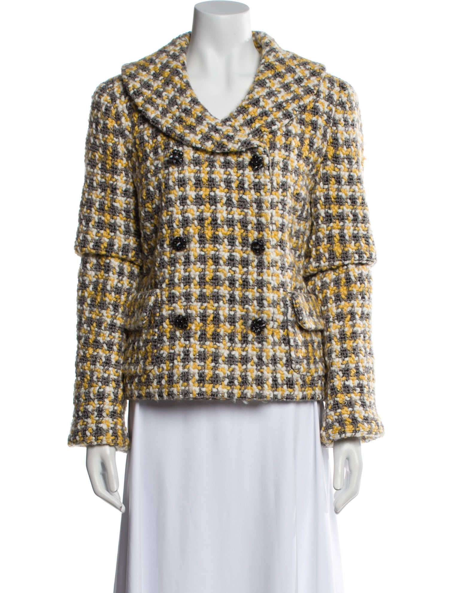 Allen Schwartz Wool Plaid Print Blazer