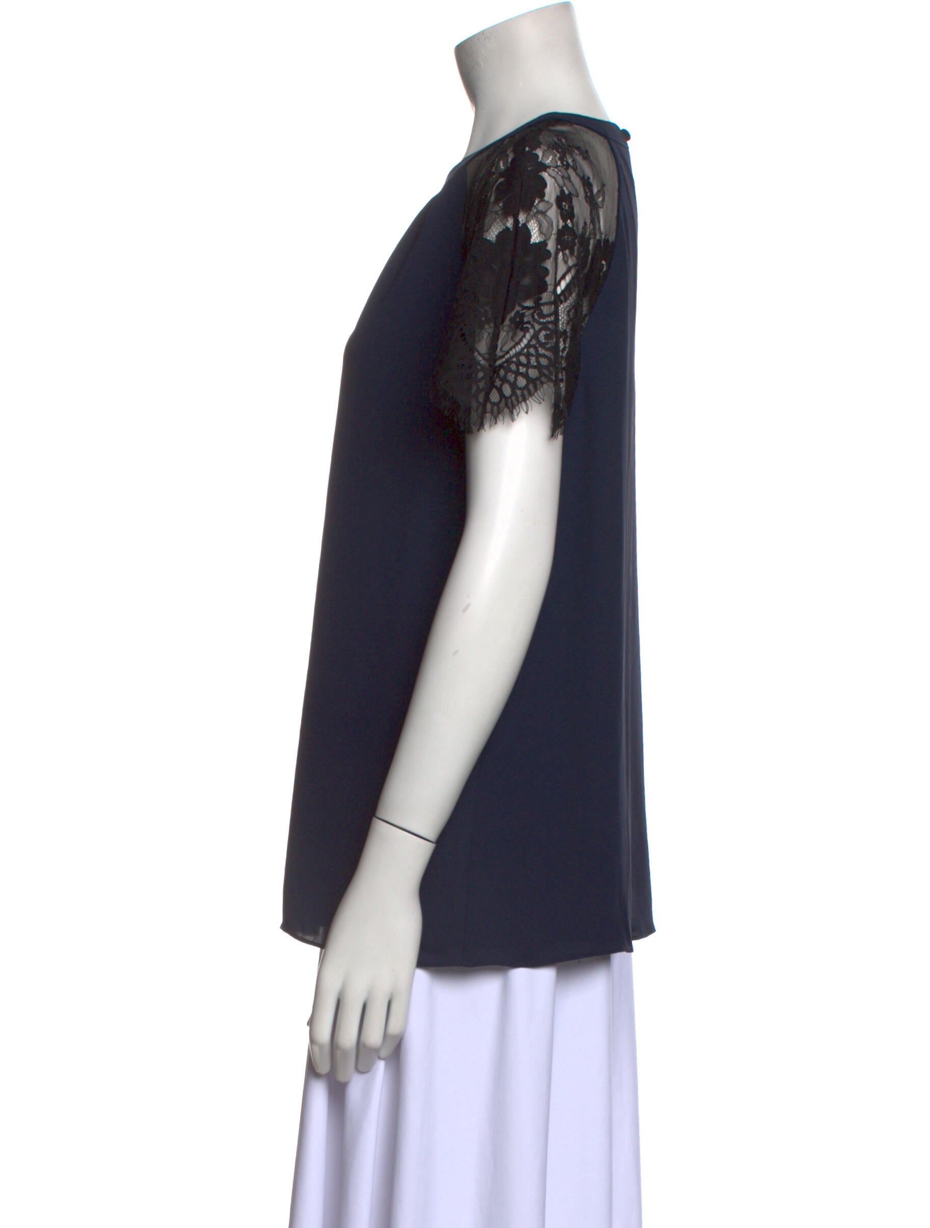 Temperley | Long sleeve crew neck t-shirt with lace details main image 1