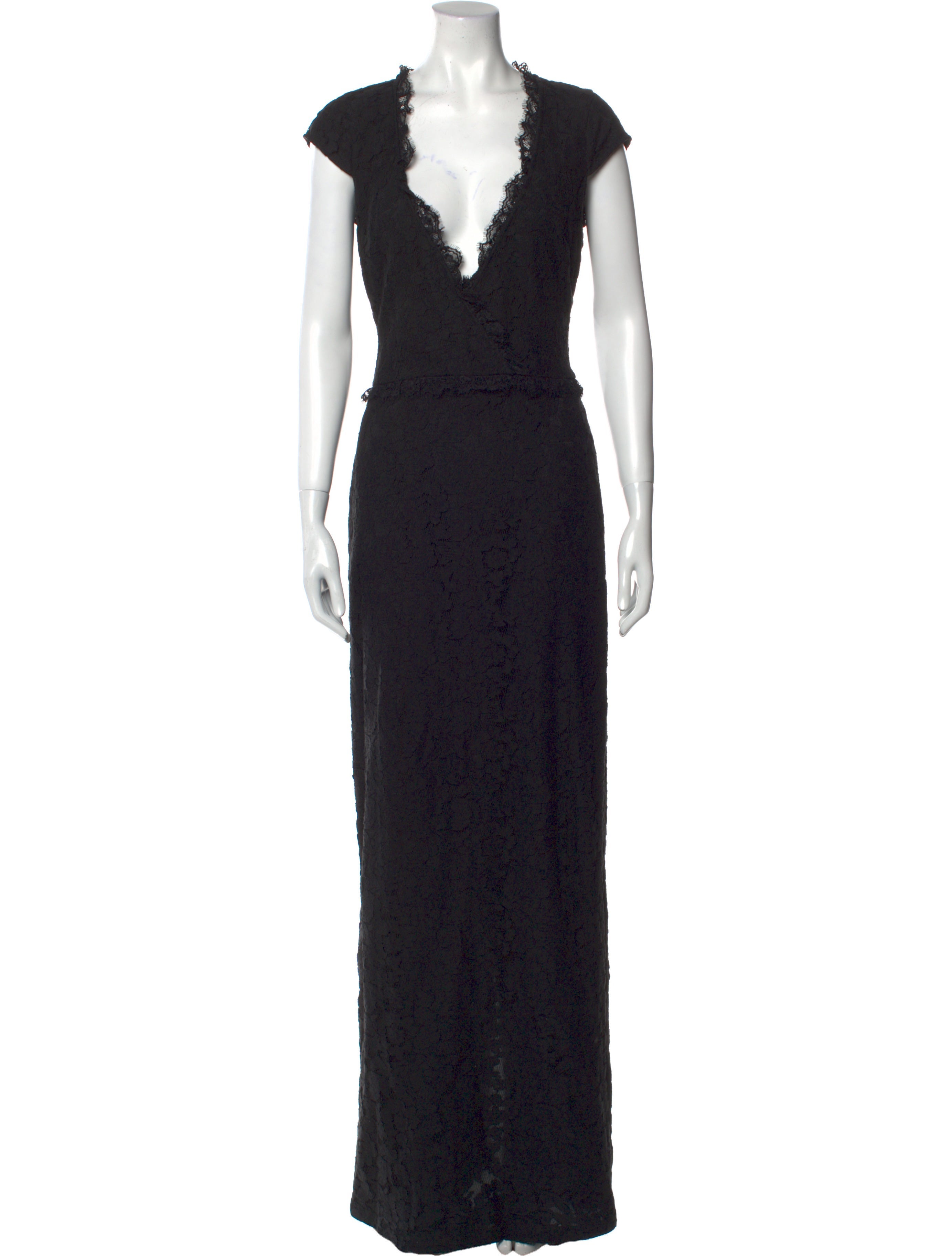 Alice by Temperley Lace Pattern Long Dress Black Dresses, Clothing