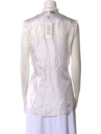 Alice by Temperley Silk Mock Neck Button-Up Top