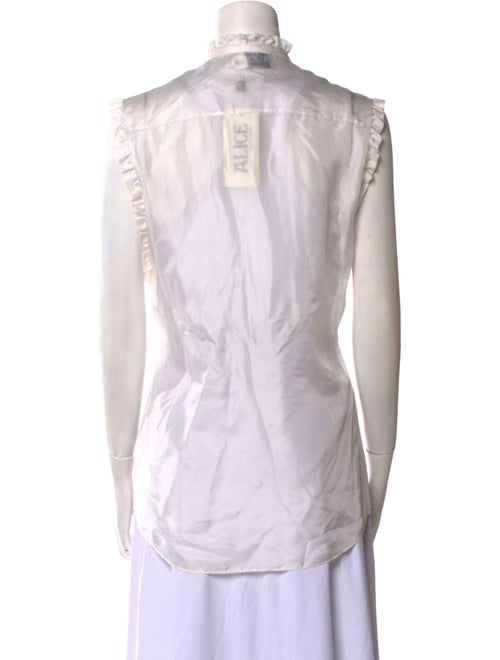 Alice by Temperley Silk Mock Neck Button-Up Top