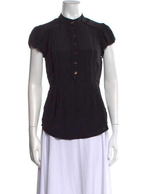 Alice by Temperley Silk Mock Neck Button-Up Top