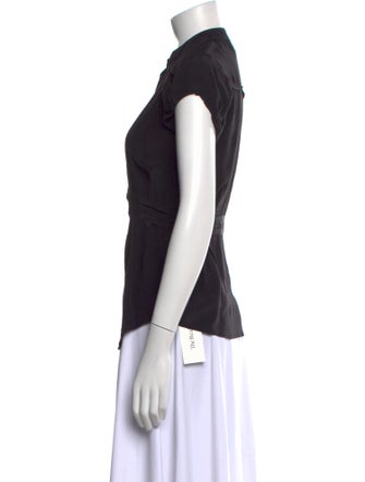 Alice by Temperley Silk Mock Neck Button-Up Top