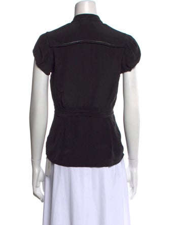 Alice by Temperley Silk Mock Neck Button-Up Top