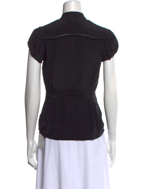 Alice by Temperley Silk Mock Neck Button-Up Top