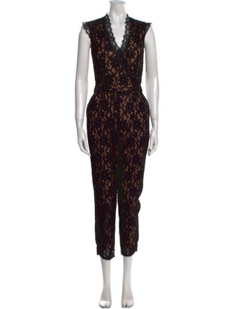 Alice by Temperley Lace Pattern V-Neck Jumpsuit