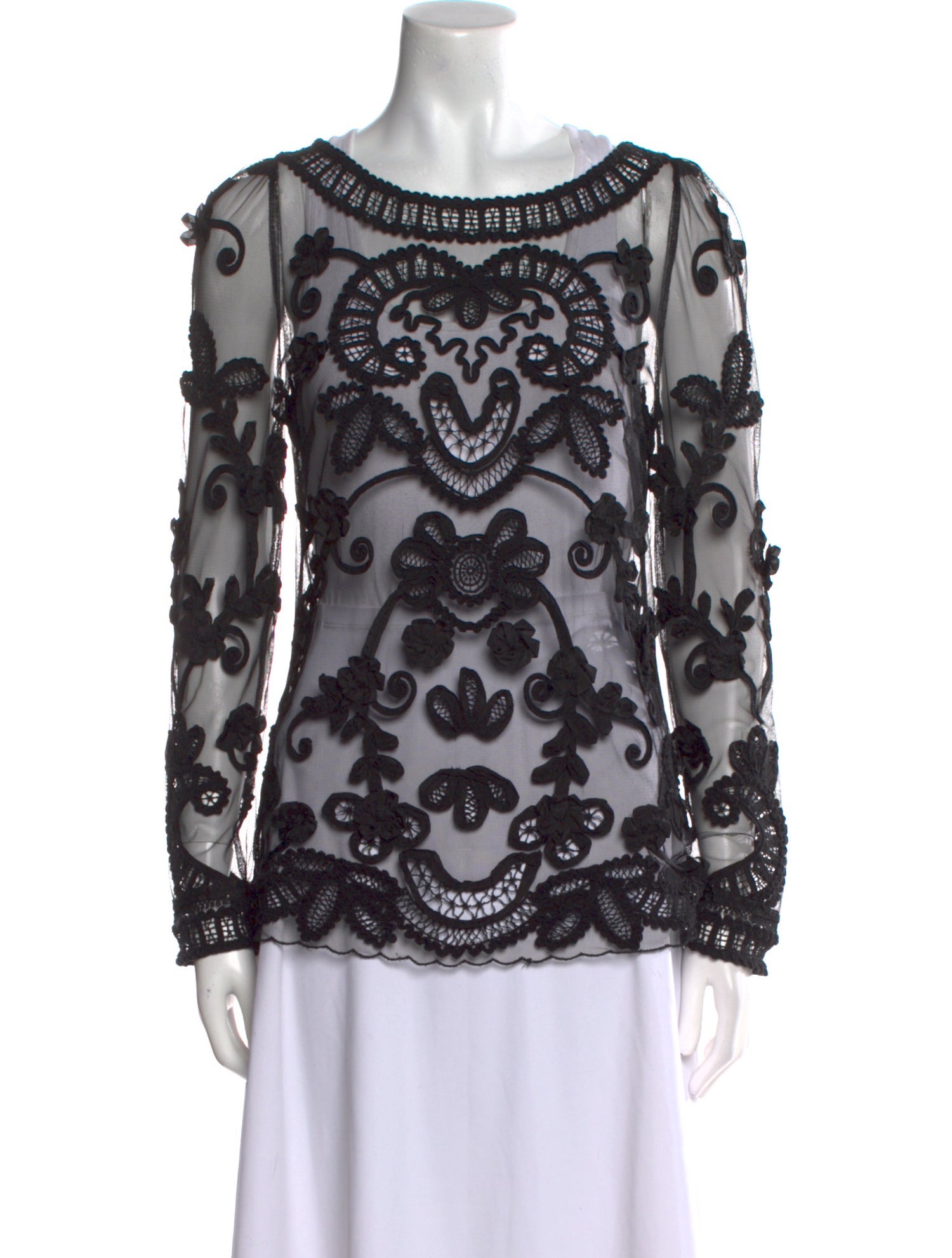 Alice by Temperley Lace Pattern Scoop Neck Blouse