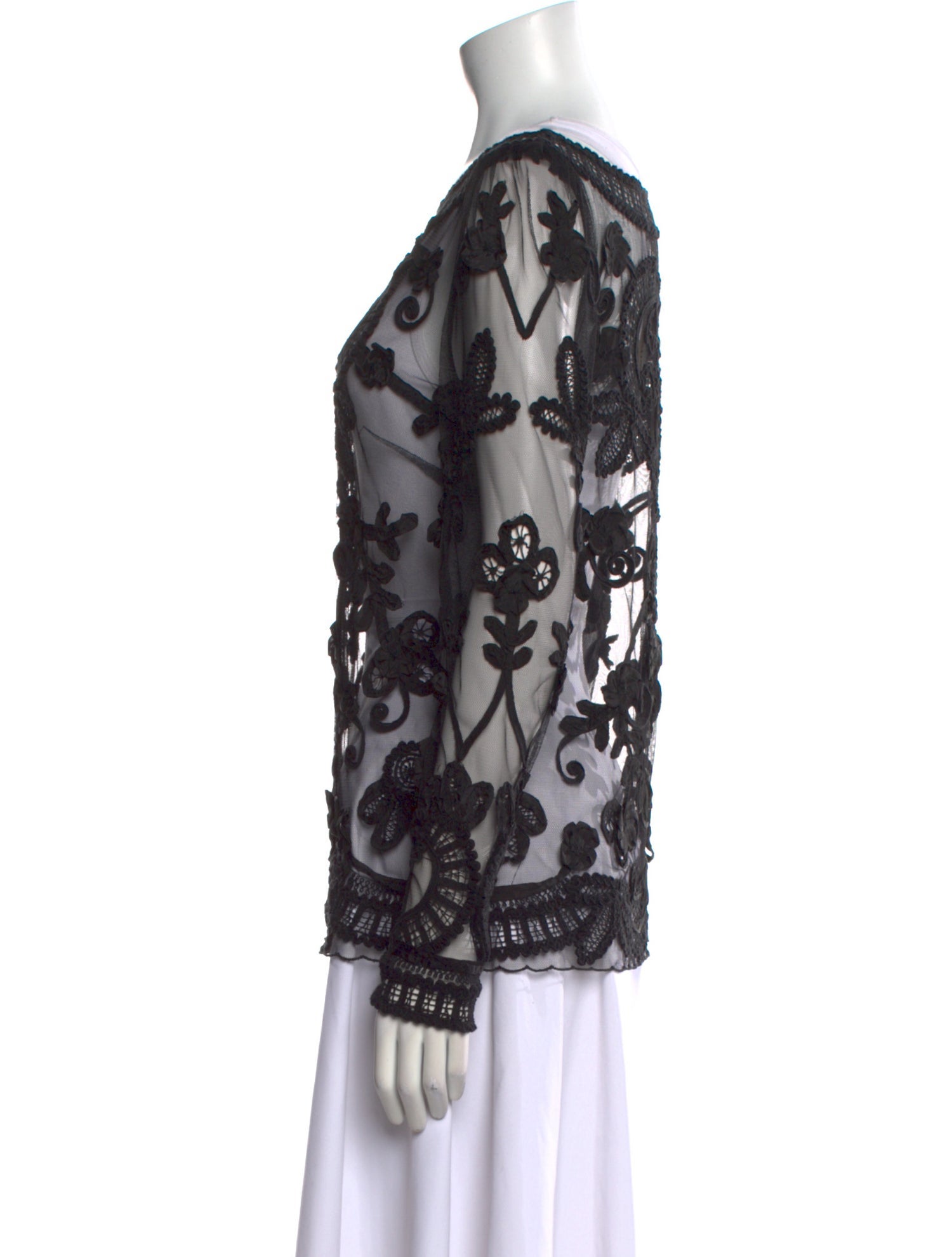 Alice by Temperley Lace Pattern Scoop Neck Blouse