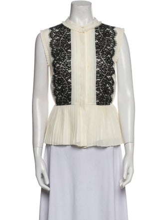 Alice by Temperley Lace Pattern Crew Neck Top