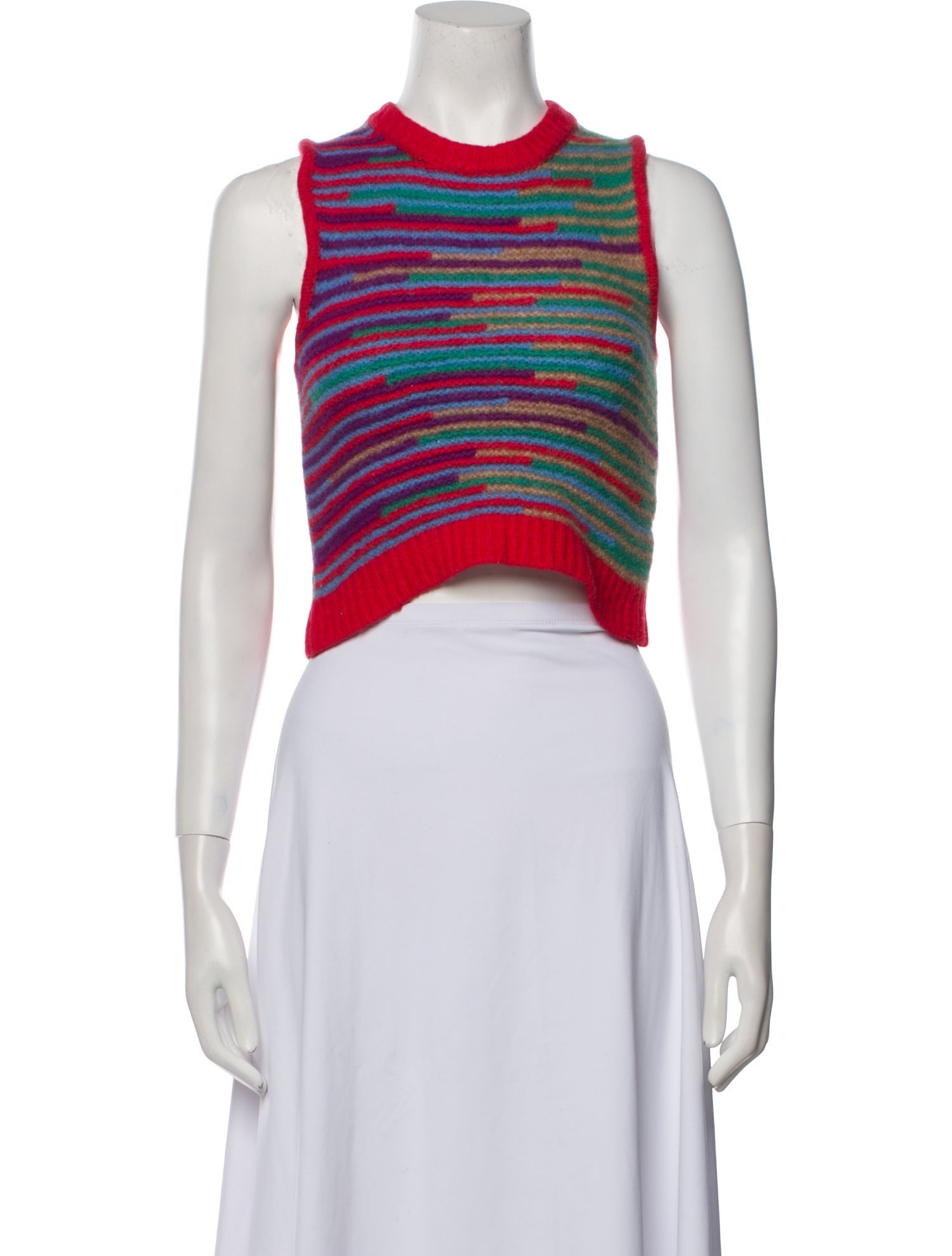 Attic And Barn Wool Striped Crop Top