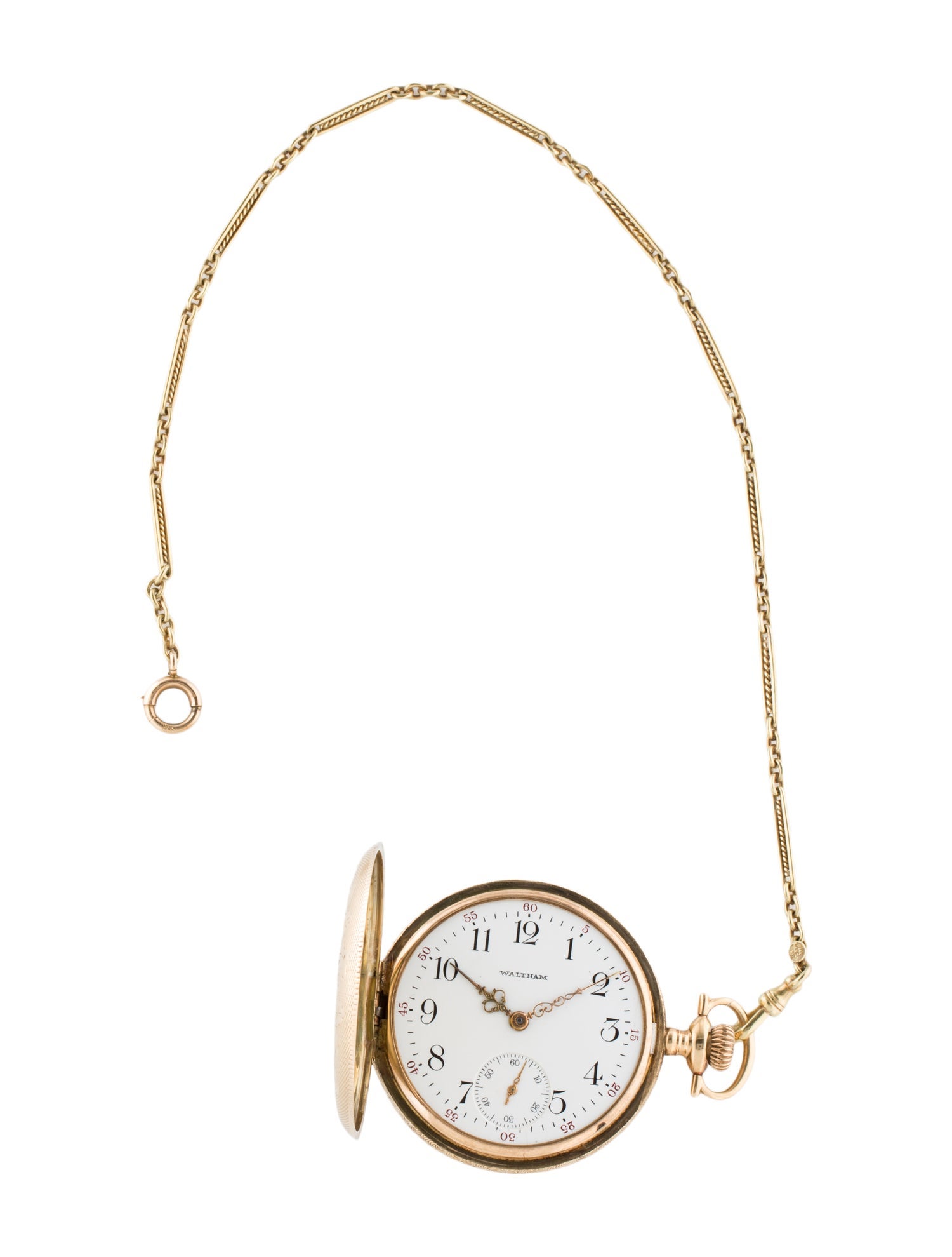 Watch Waltham Antique 14K YG Engraved Hunter Case Pocket