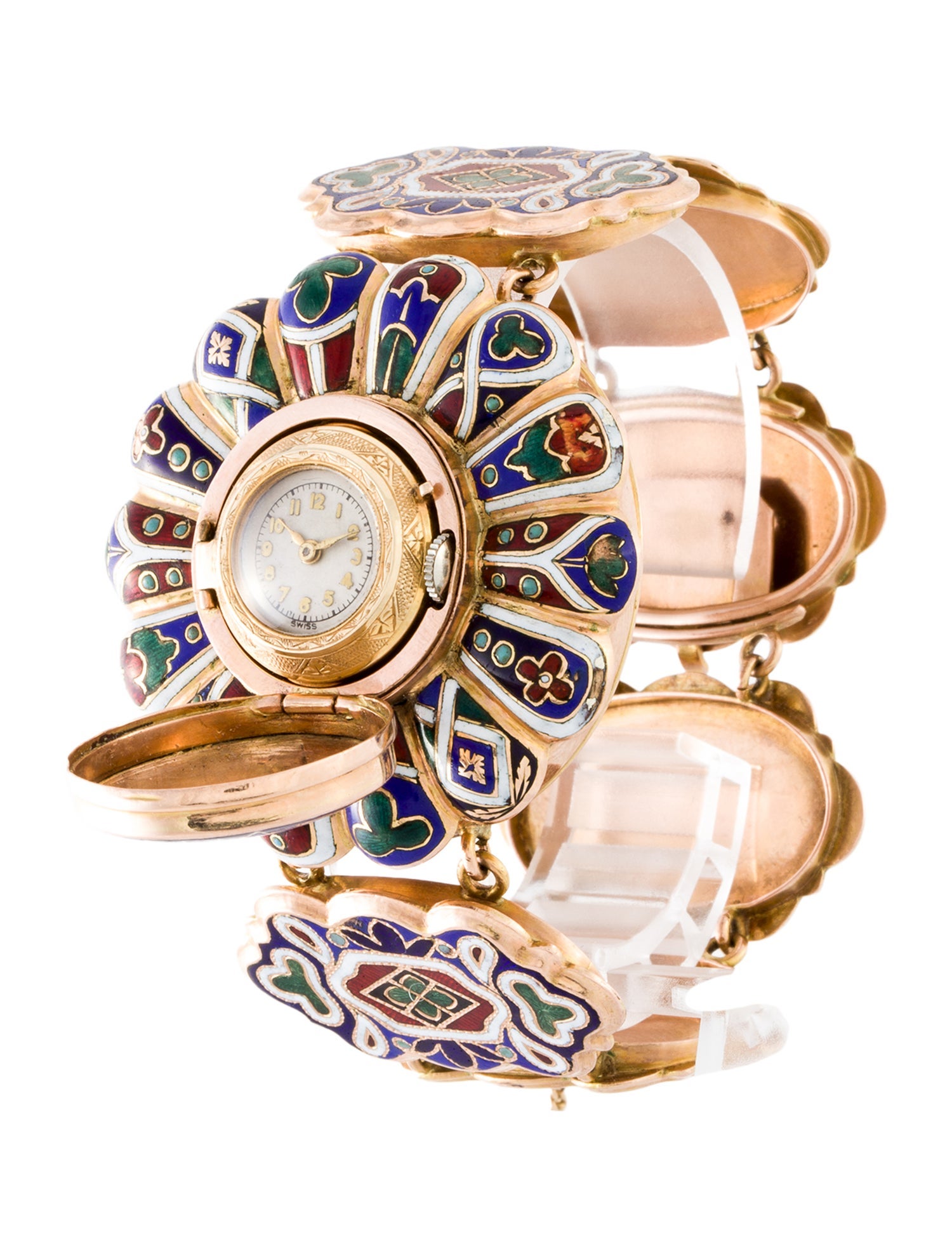 Watch Enamel Link Cocktail Watch