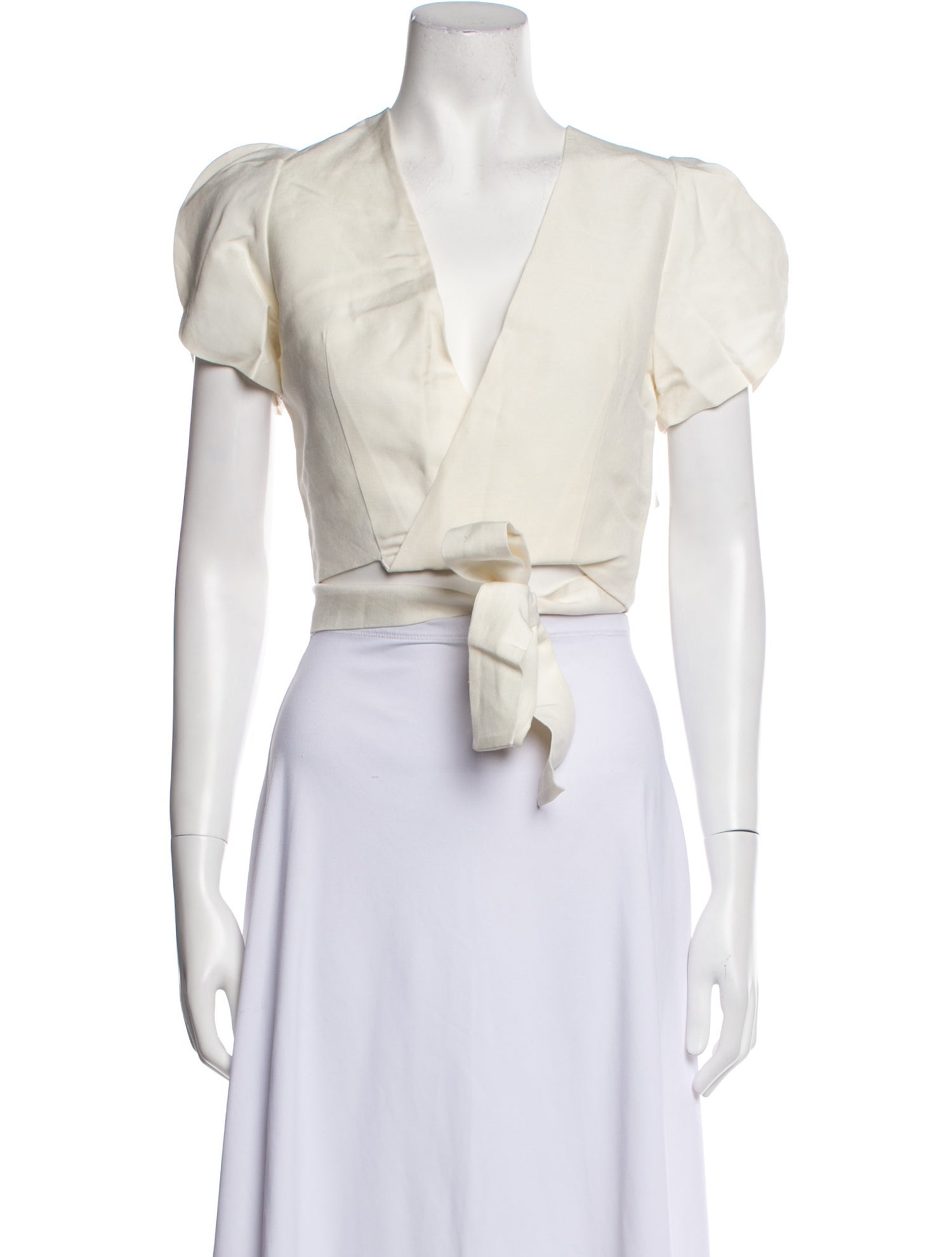 ArtClub Silk V-Neck Crop Top