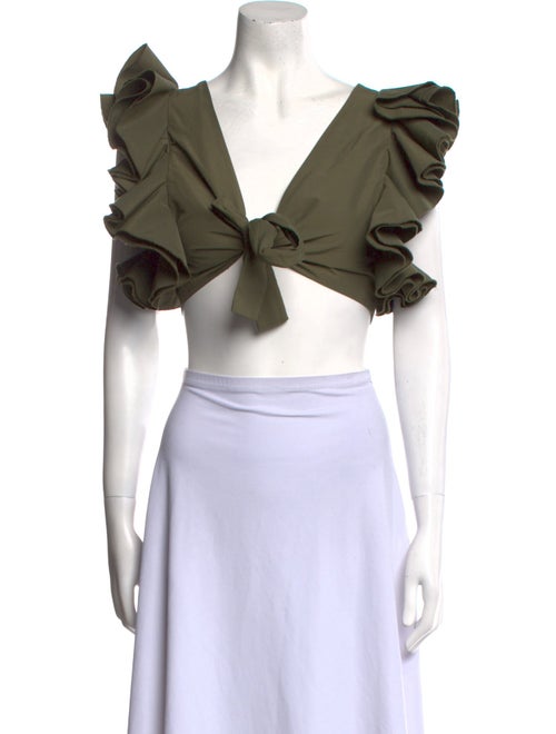 ArtClub V-Neck Short Sleeve Crop Top