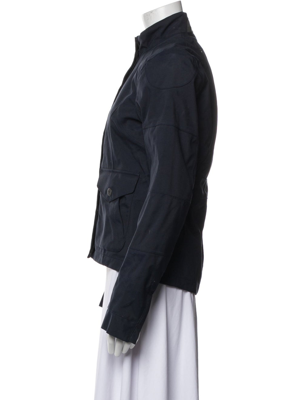 Aether Nylon Utility Jacket Blue Stand Collar Pat… - image 2