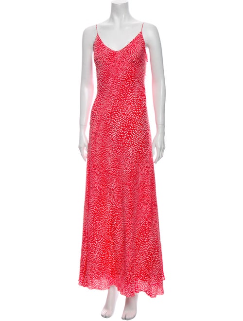 Athena Procopiou Silk Long Dress Red
