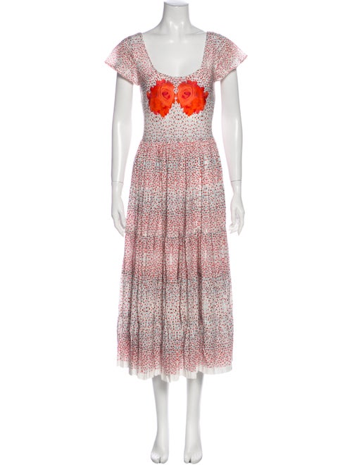 Athena Procopiou Printed Long Dress Red