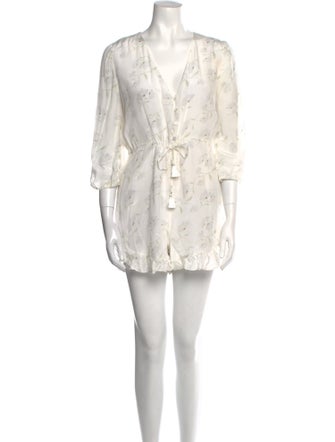 Athena Procopiou Silk Floral Print Romper