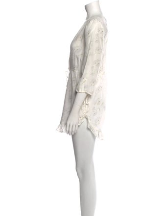 Athena Procopiou Silk Floral Print Romper