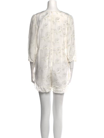 Athena Procopiou Silk Floral Print Romper