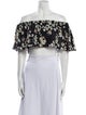 Athena Procopiou Silk Floral Print Crop Top