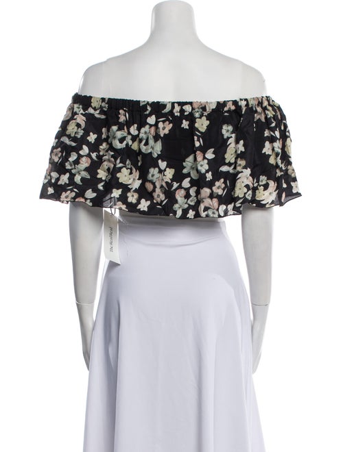 Athena Procopiou Silk Floral Print Crop Top