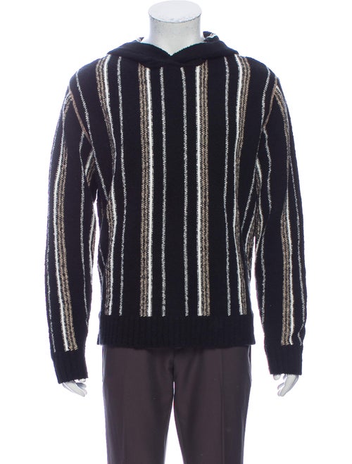ATM Striped Crew Neck Hoodie Black