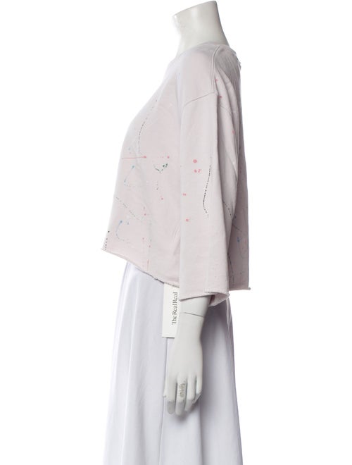 ATM Bateau Neckline Three-Quarter Sleeve Crop Top