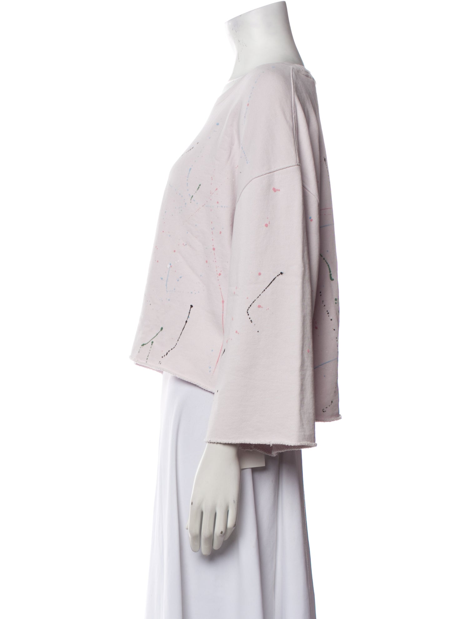 ATM Bateau Neckline Three-Quarter Sleeve Crop Top w/ Tags