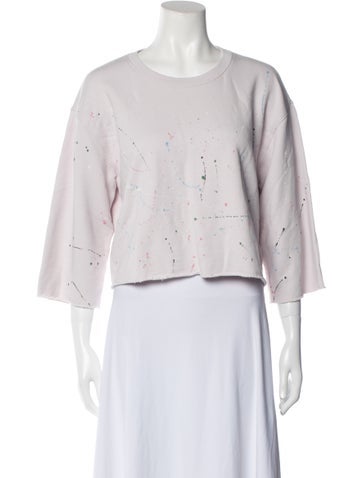 ATM Anthony Thomas Melillo Tops Graphic Print Crew Neck Crop Top S