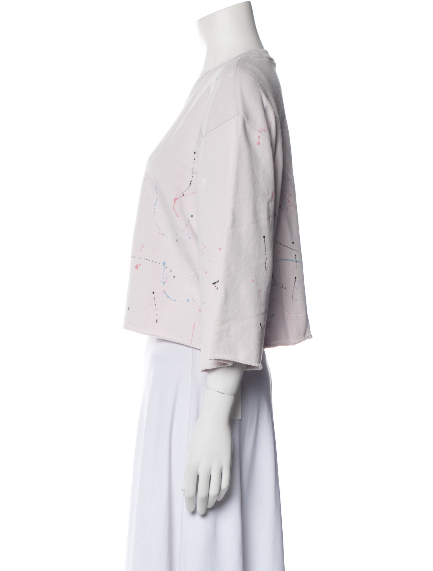 ATM Anthony Thomas Melillo Graphic Print Crew Neck Crop Top w/ Tags